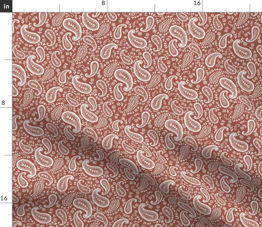 paisley fabric - sfx1441 clay - paisley print, home decor fabric