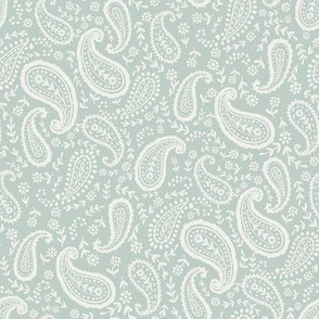 paisley fabric - sfx6205 milky green - paisley print, home decor fabric