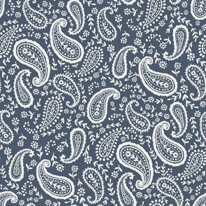 paisley fabric - sfx3928 indigo - paisley print, home decor fabric