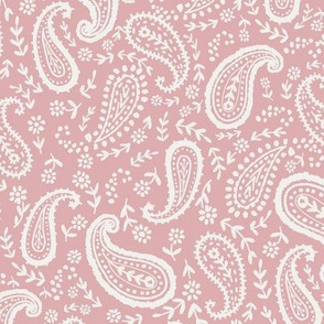 paisley fabric - sfx1611 powder pink - paisley print, home decor fabric