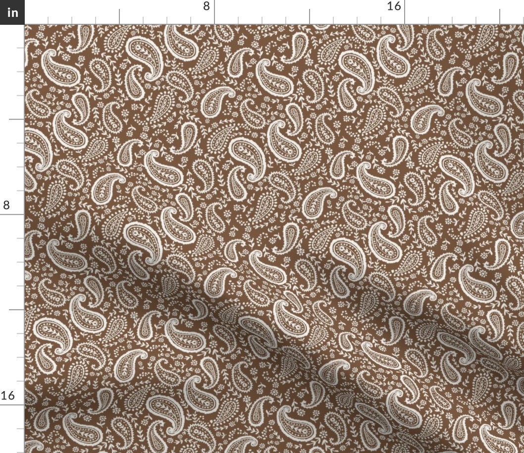 paisley fabric - sfx1033 toffee - paisley print, home decor fabric