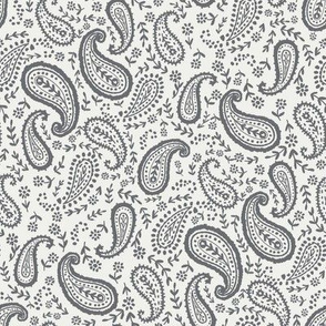 paisley fabric - sfx4005 steel - paisley print, home decor fabric