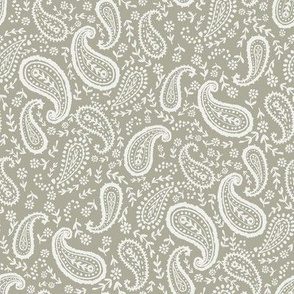 paisley fabric - sfx0110 sage - paisley print, home decor fabric