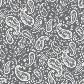 paisley fabric - sfx4005 steel - paisley print, home decor fabric