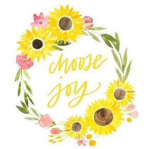 sunflower fields choose joy floral wreath - 8x8 inches 