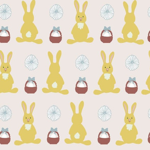 bunnies in a row 60ies pastel