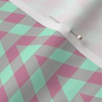 JP28 - Buffalo Plaid Diamonds on Stripes in Creamed Raspberry Pink and Minty Green