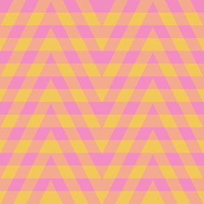 JP26 - Buffalo Plaid Zigzags on Stripes in Yellow and Pink
