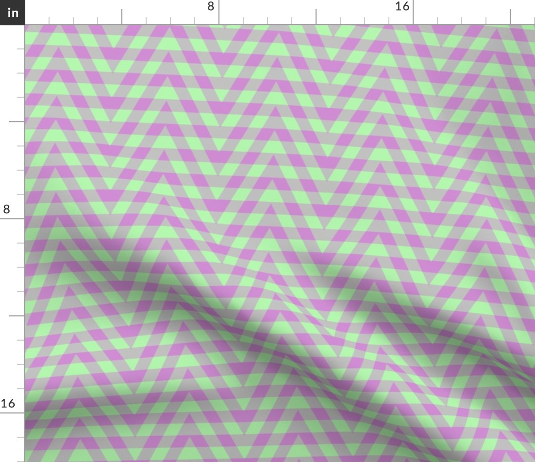 JP25 - Buffalo Plaid Zigzags on Stripes in  Lilac and Limey Mint