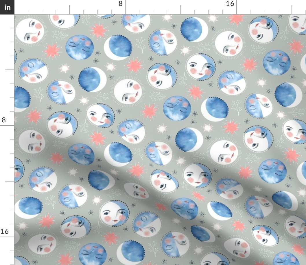 Moon Phases with Faces / Small Scale