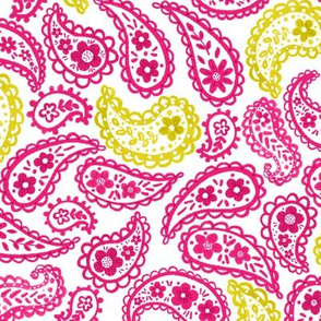 Pink & Yellow 70's Paisley 10” medium 