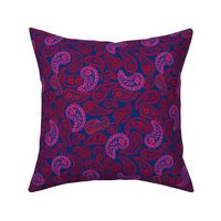 Ruby & Pink 70's Paisley (sapphire blue) 9” medium 