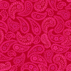 Pink 70's Paisley (ruby red) 18” large