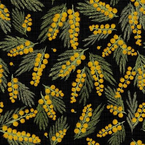 Golden Mimosa Linen (black) 8”