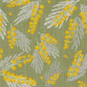 Golden Mimosa Linen (sage) 12"