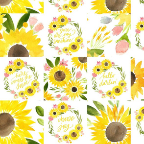 sunflower fields wreath love  cheaterquilt 