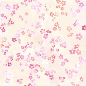 Cherry Blossoms on blush pink watercolour