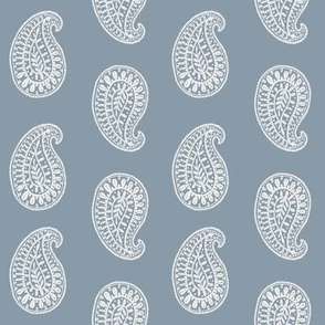 indian paisley block print fabric - denim sfx4013