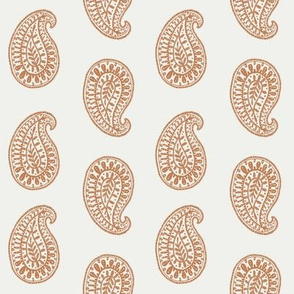 indian paisley block print fabric - caramel sfx1346