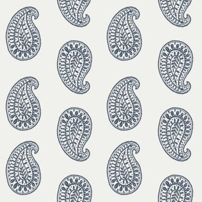 indian paisley block print fabric - sfx3928 indigo