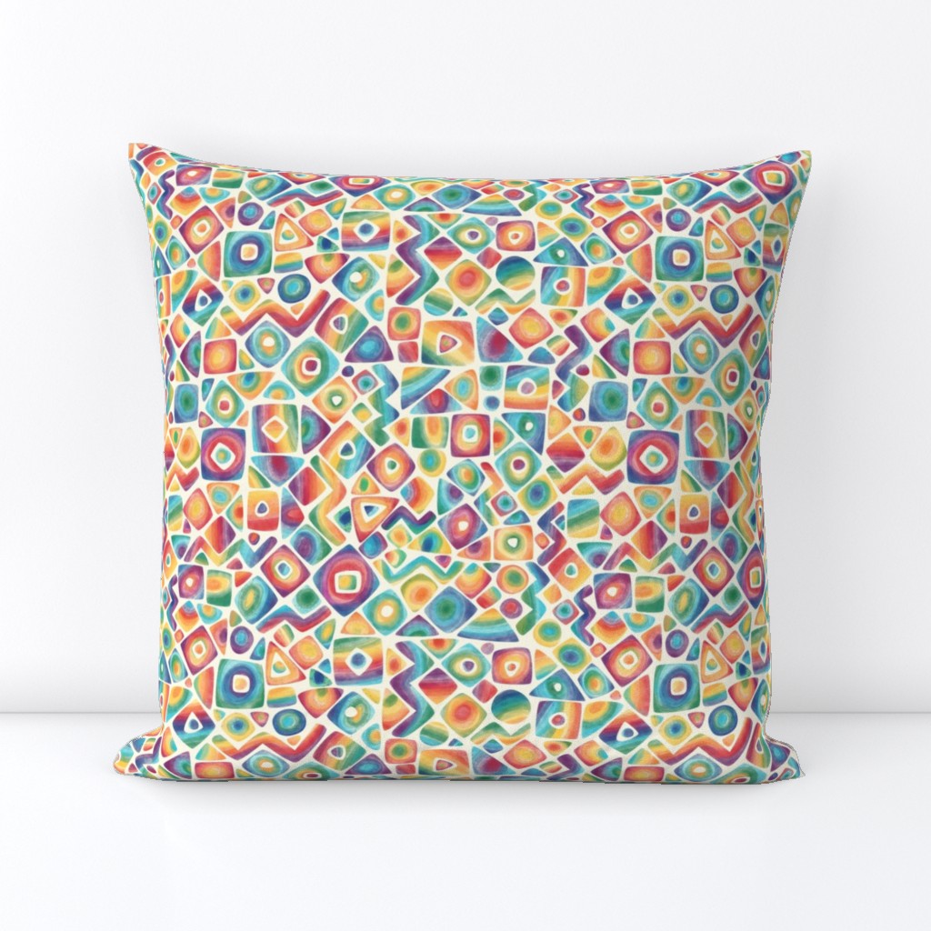 Soft geometric in rainbow colors