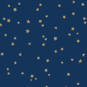 whimsical stars | dark gold stars on navy