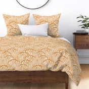 LARGE block printed waves - wave fabric, japanese fabric, interiors fabric, ocean waves, wallpaper, interiors - golden yellow