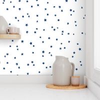 whimsical stars | navy stars on white