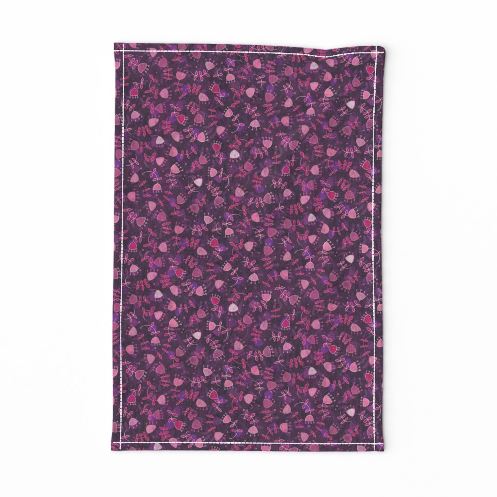 Micro Modern Ditsy Tulip -- Rose Magenta Bright Mauve Spring Flowers