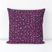 Micro Modern Ditsy Tulip -- Rose Magenta Bright Mauve Spring Flowers