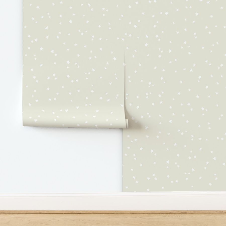 whimsical stars | white stars on beige