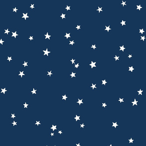 whimsical stars | white stars on navy