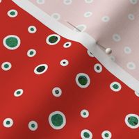 Small Ditsy Dots Red, White & Green