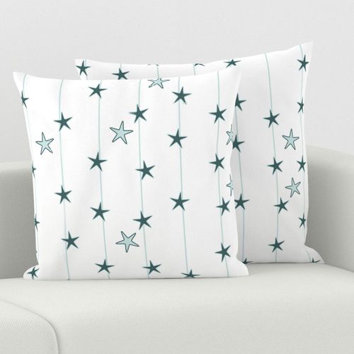 Pine and Mint Stars on White