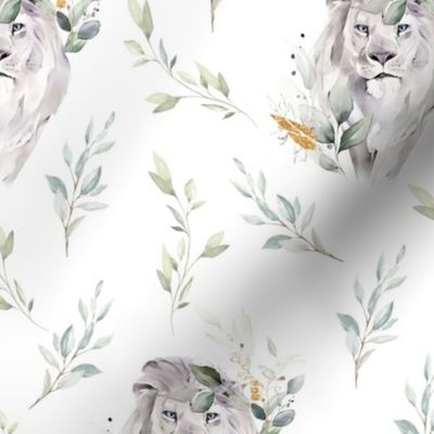 Lion Jungle White