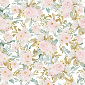 Blush Gold Floral Collage