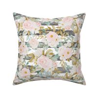 Blush Gold Floral Collage Striped