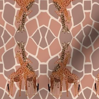 Sm. Mirrored Giraffe Family by DulciArt,LLC