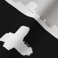 Black and White Inverse Brushstroke Offset Swiss Cross