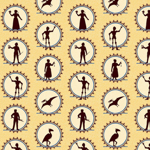 Steampunk Victorian Character Silhouettes -- Small version  Â©2012 by Jane Walker