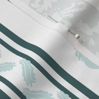 Sea Life Damask Stripe Green