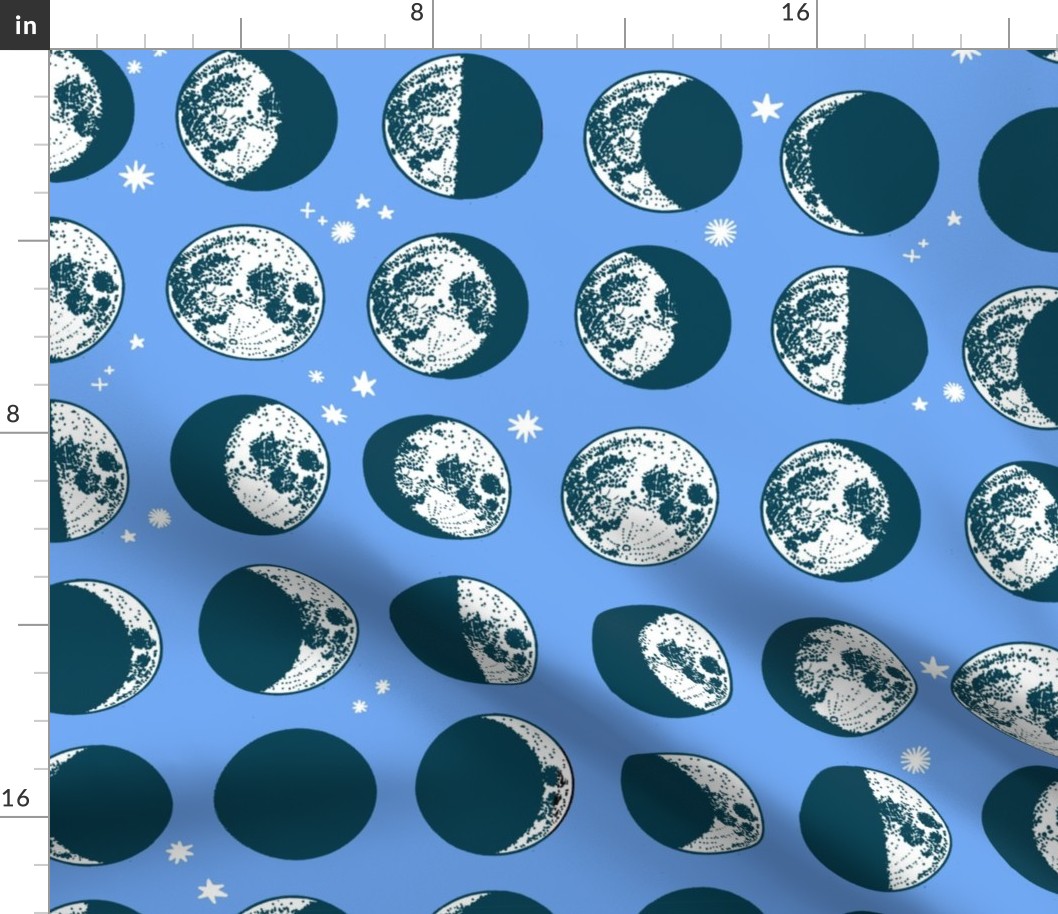 moon phases - large scale - periwinkle