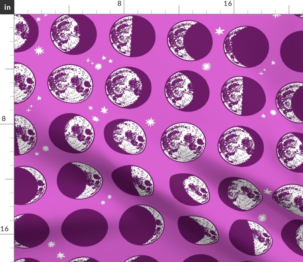 moon phases - large scale - purple