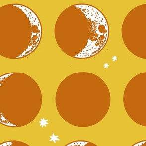 moon phases - large scale - mustard