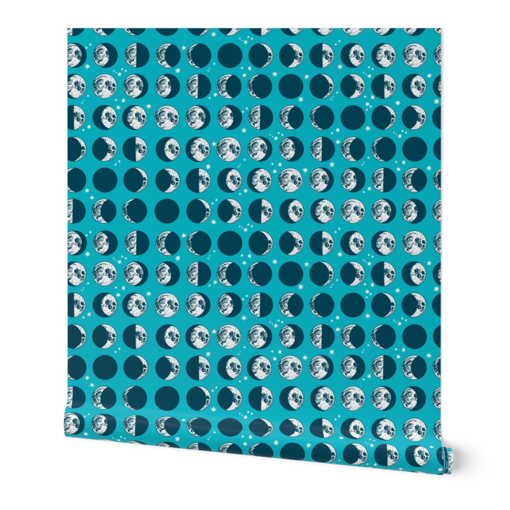 moon phases - teal