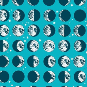 moon phases - teal