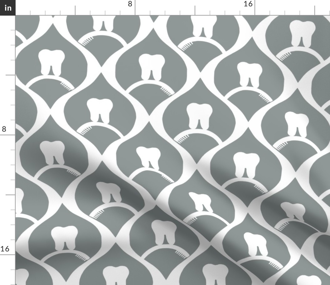 Pretty Molars on a Brush / Grey & White Modern  