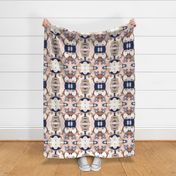 SMALL sonia abstract fabric painted rose gold blush pink and navy fabric