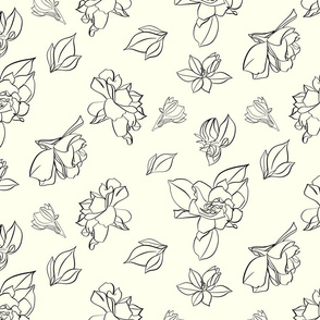 Gardenia Minimalist Pattern in Vanilla