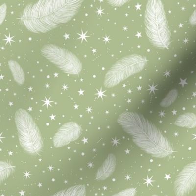 Feathers and Stars Sage Gree